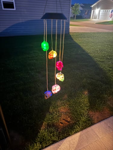 Customer photo review of Just Love Skulls Wind Chimes Lights