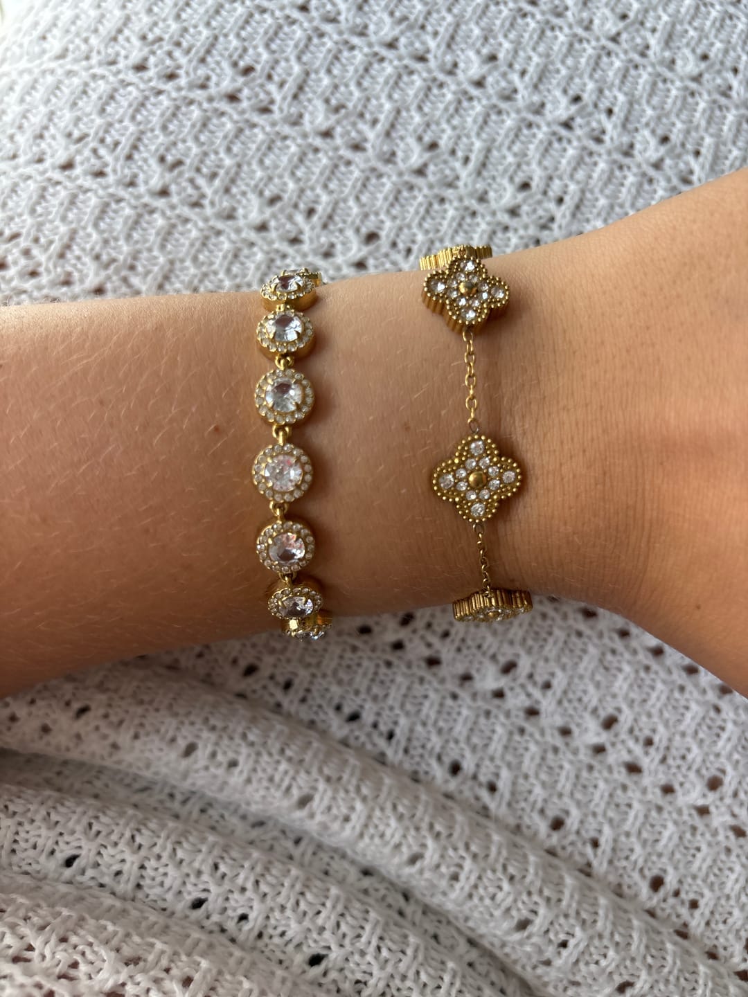 Customer photo review of Crystal Elegance Armband 14K Vergoldet