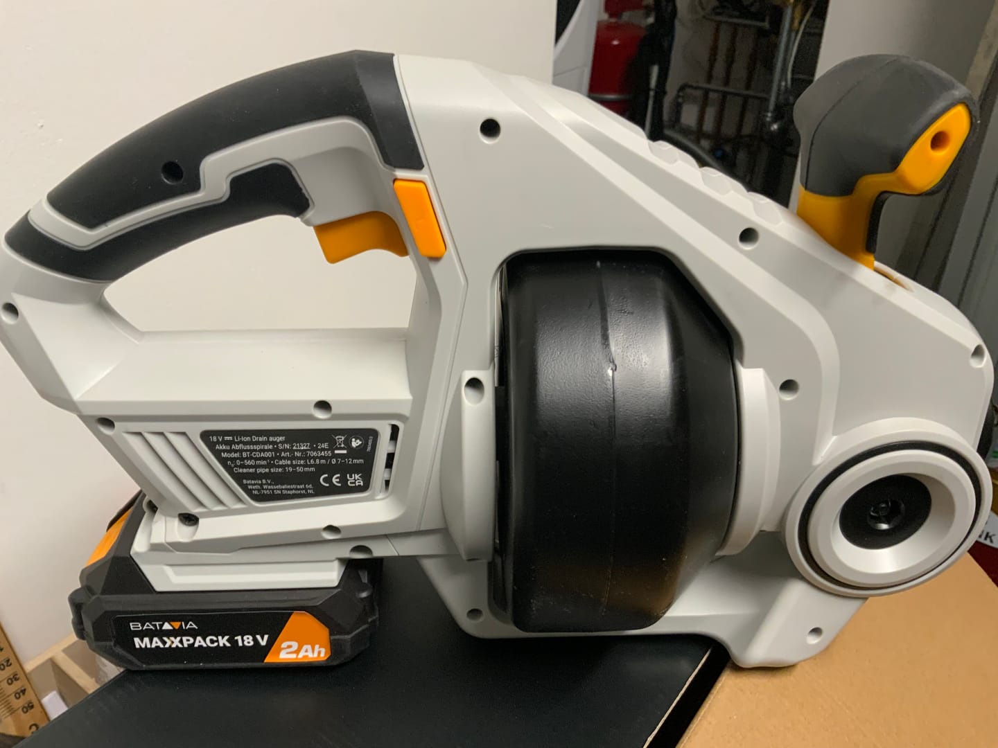 Customer photo review of 18V Cordless Drain Cleaning Auger - 6.8 m