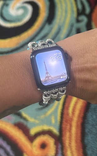 Customer photo review of Imperial Jasper Stretch Apple Watch Strap