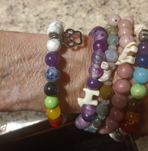 Customer photo review of STRA Rainbow Bridge Howlite & Crystal Rainbow Bracelet