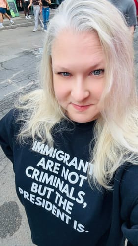 Customer photo review of Immigrants Sweatshirt