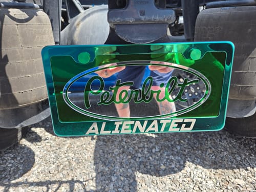 Customer photo review of Peterbilt/Kenworth Acrylic License Plates