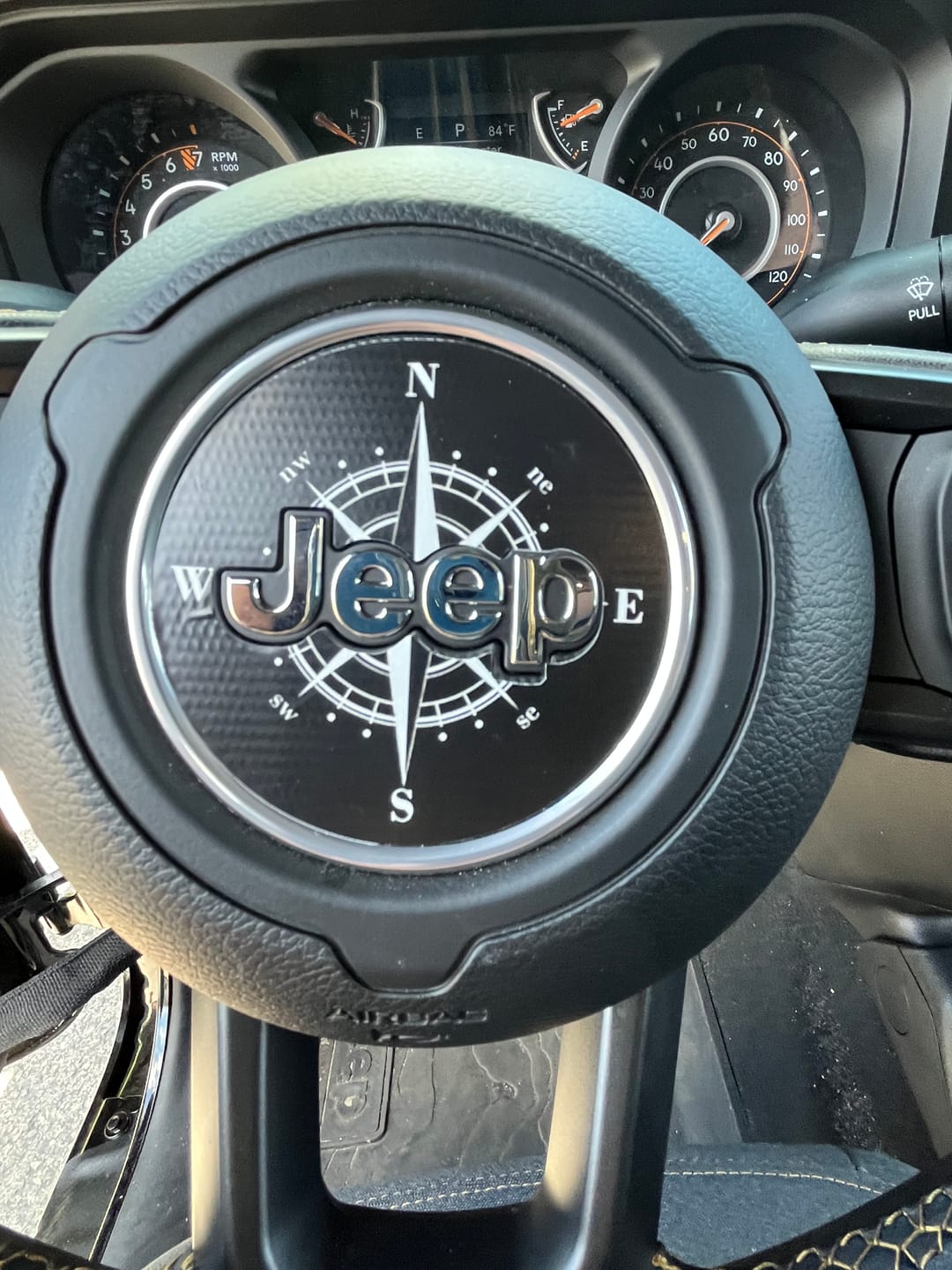 Customer photo review of Compass Steering Wheel Decal for Jeep