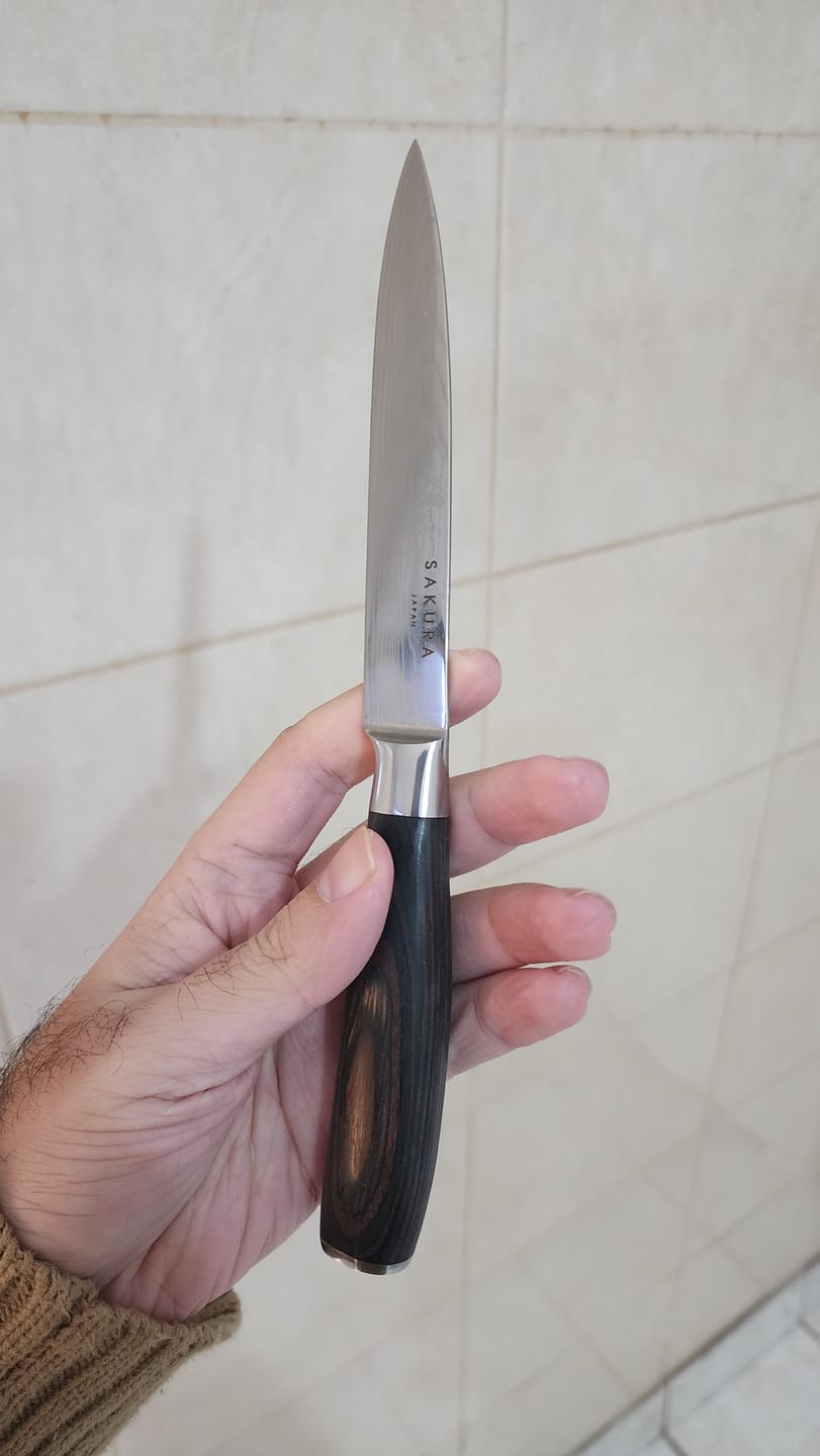 Customer photo review of Cuchillo Slice Sakura Pro Stainless Steel Brown Ébano 24 Cms