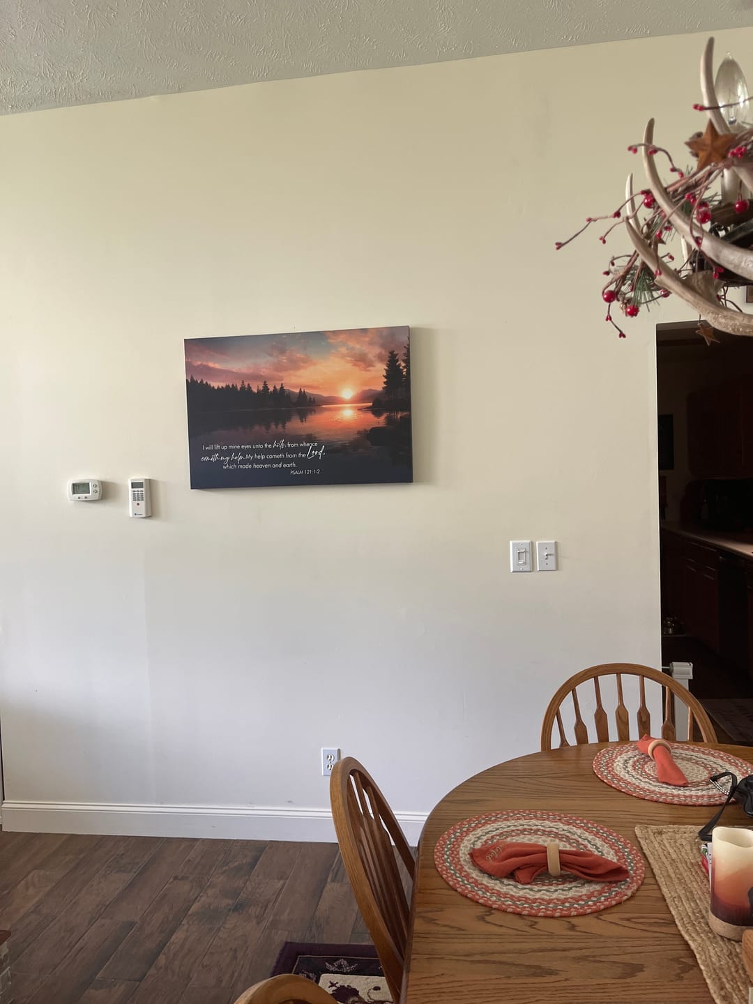 Customer photo review of Psalm 121:1-2 My Help Cometh From The Lord Wall Art Canvas