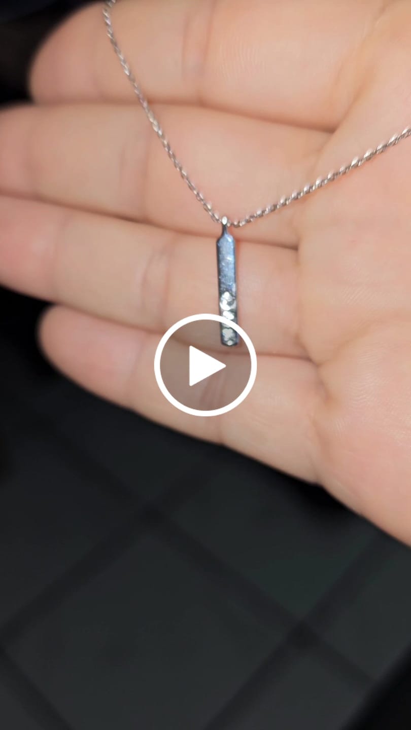 Customer video review of Tessa 18k White Gold Plated Bar Necklace with Swarovski Crystals