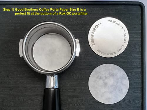 Customer photo review of Espresso Paper Filters (100 Count Per Pack)