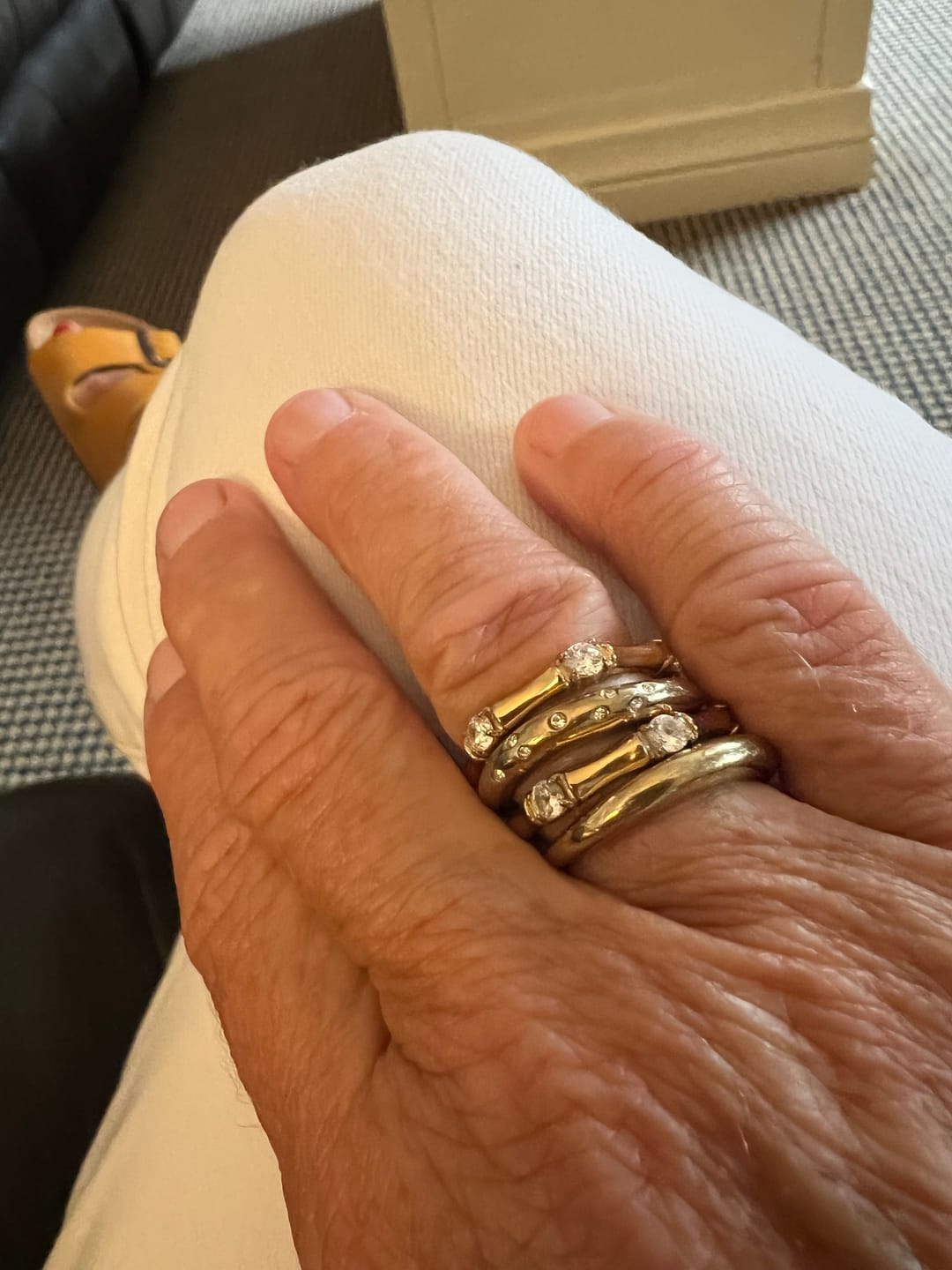 Customer photo review of Bamboo Ring With Stones