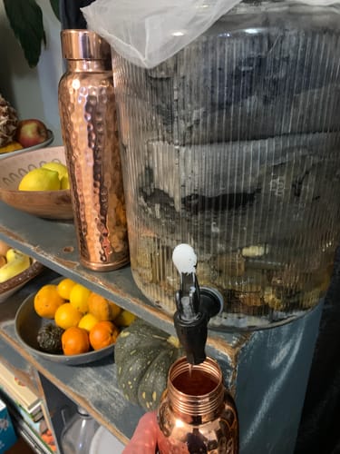 Customer photo review of Hammered Pure Copper Water Bottle 950ml