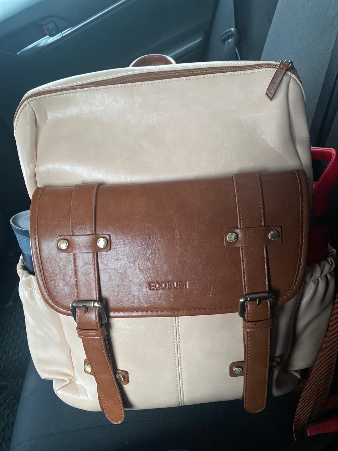 Customer photo review of Scarlett Flip Zipper Vegan 15.6-Inch Backpack