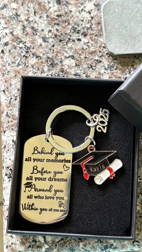 Customer photo review of Family Personalized Custom Graduation Keychain - Graduation Gift For Family Members, Brothers, Sisters