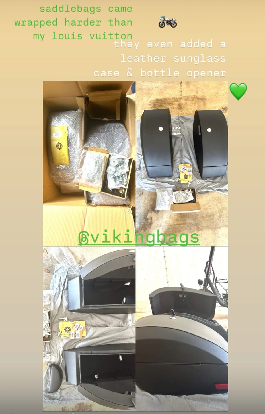 Customer photo review of 28L - Phantom Large Kawasaki Vulcan S VN650 Leather Wrapped Motorcycle Hard Saddlebags