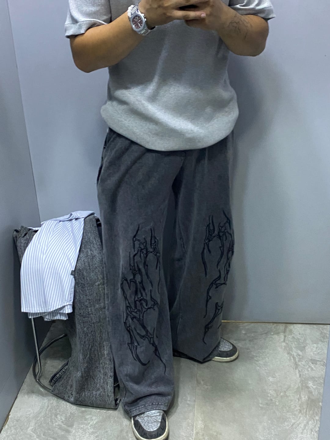 Customer photo review of Gothic Spire Embroidered Sweatpants