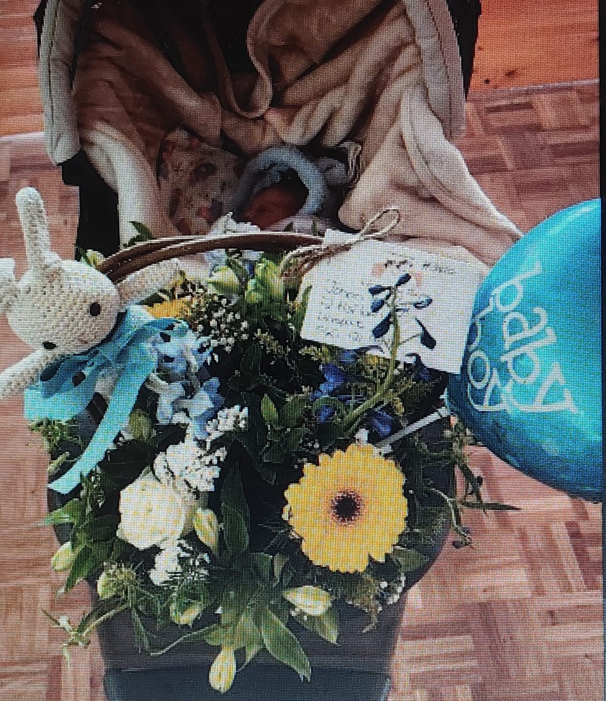 Customer photo review of Baby Flower Basket Arrangement