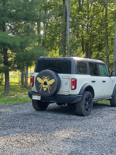 Customer photo review of Honey Bee Spare Tire Cover for Jeep, RV, Campers, Bronco, Vans & More