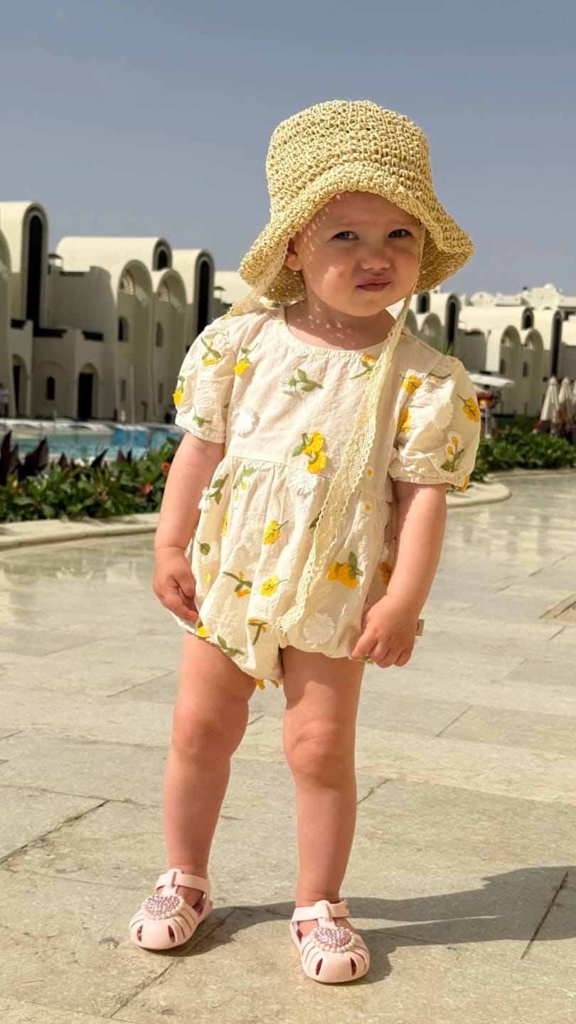 Customer photo review of 3D Daisy Embroidery Romper