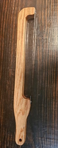 Customer photo review of 15.9X2.5" Bread Cutting Bow Knife 3 Acrylic Router Template