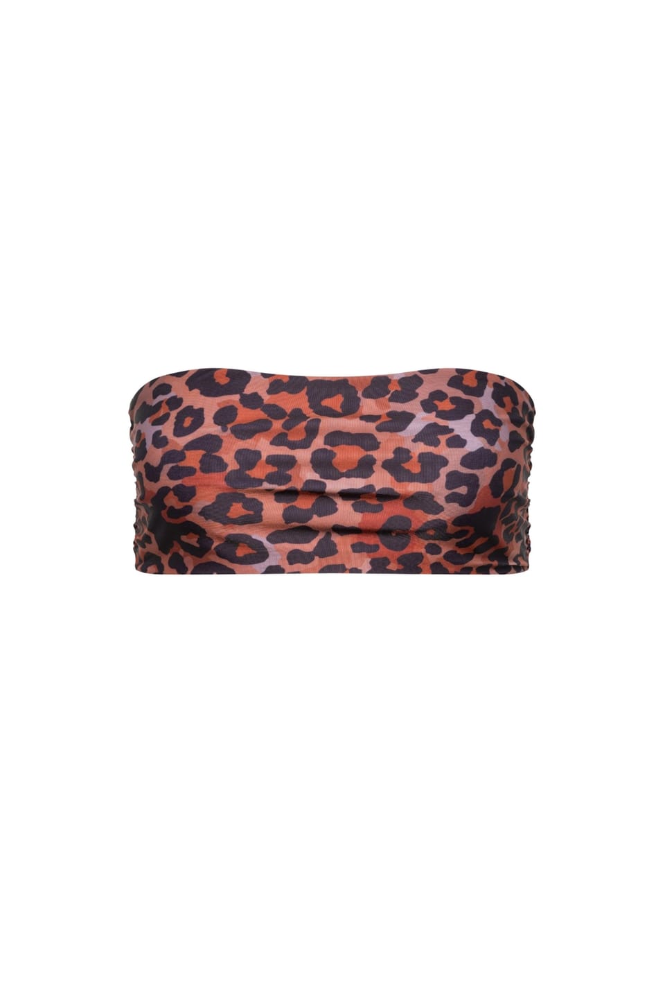 Customer photo review of Capri Ruched Bandeau Bikini Top Leoaprd