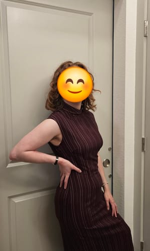 Customer photo review of Jin Ling 金陵 Golden Hill Republic of China Maroon Stripe Pure Cotton Sleeveless Qipao