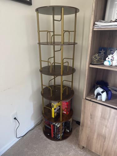Customer photo review of Flycity 3-5 Tier Rotating Bookshelf With 360° Spinning Display