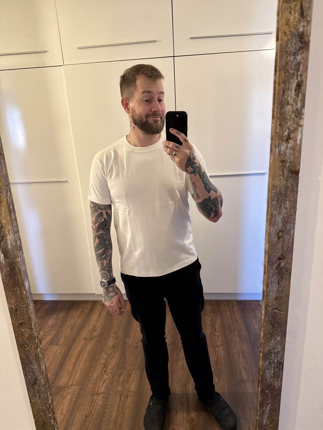 Customer photo review of Loopwheel Tubular Athletic T-Shirt - White