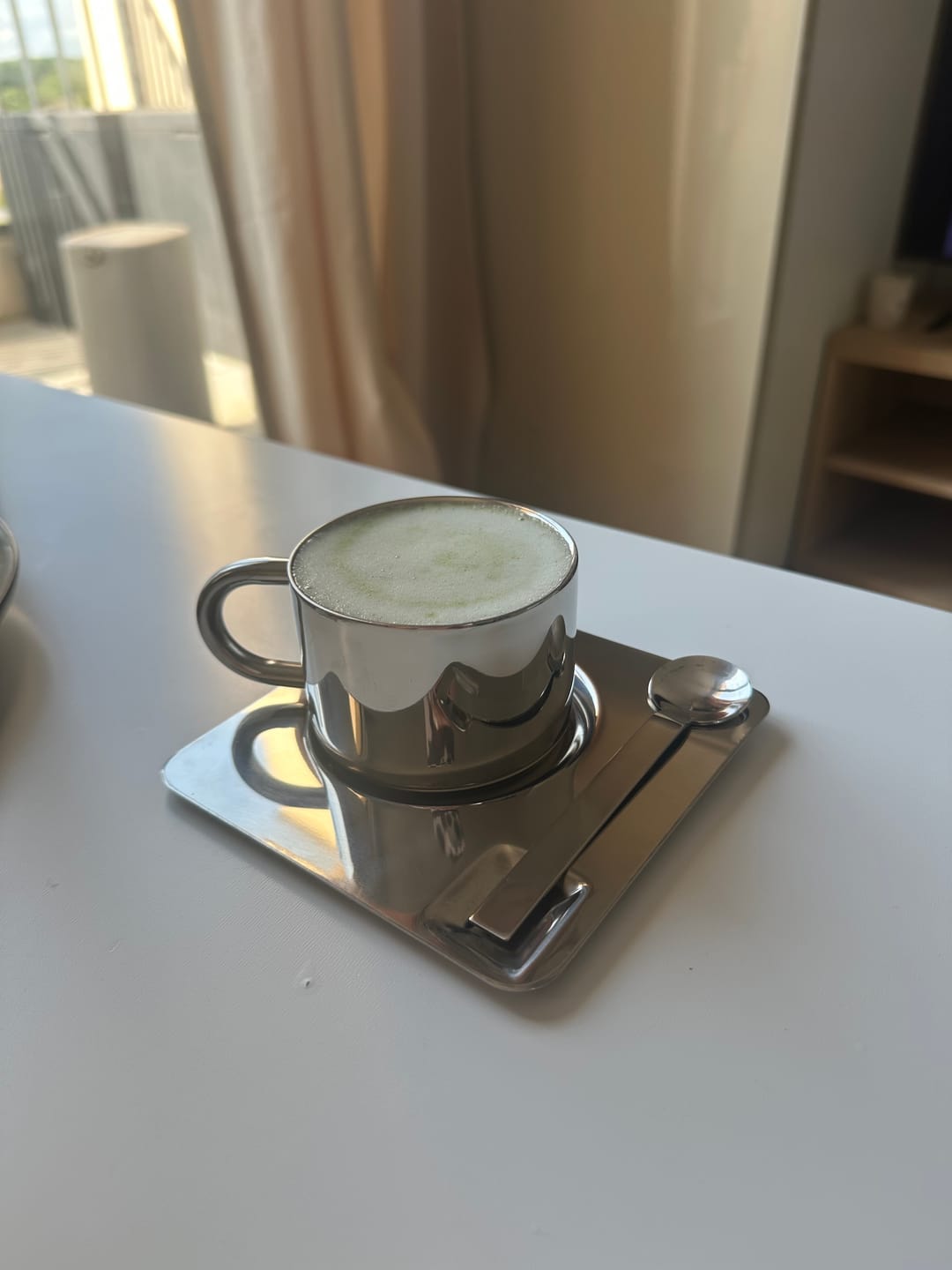 Customer photo review of Venice Mirror Cup with a Saucer & Spoon