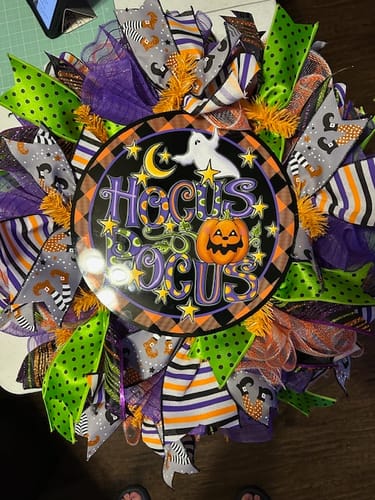 Customer photo review of 2.5"X10Yd Witch Legs Grey/Orange/Black/White RGF138210