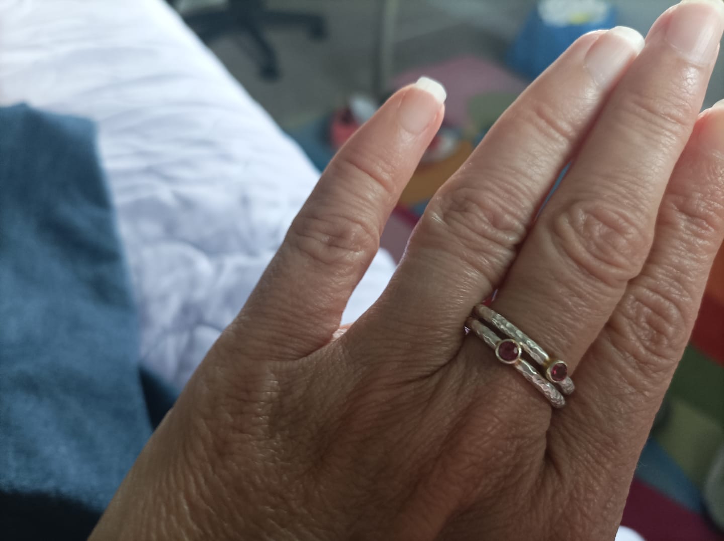 Customer photo review of Pink Topaz Stacker