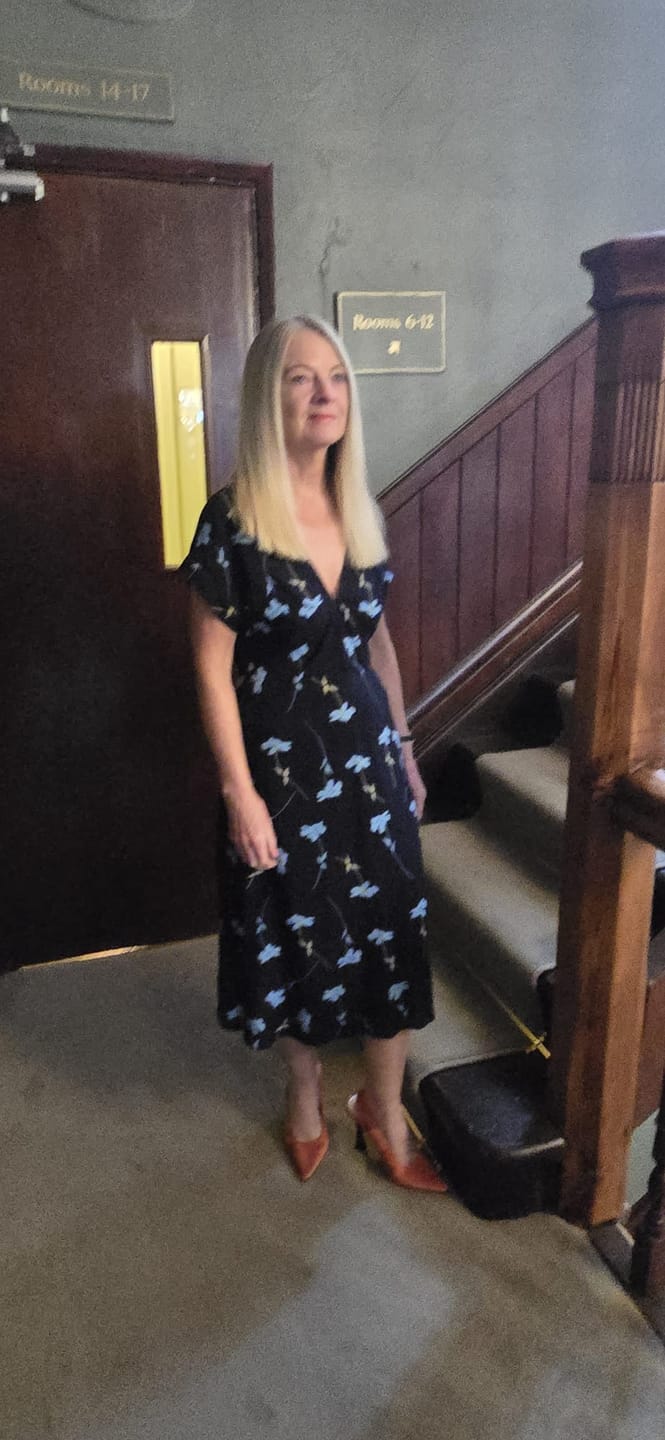 Customer photo review of Falling Flowers Viscose Challis Fabric