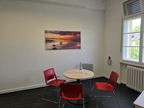 Customer photo review of Leinwandbild | Sonnenuntergang am Strand mit Felsen | Querformat