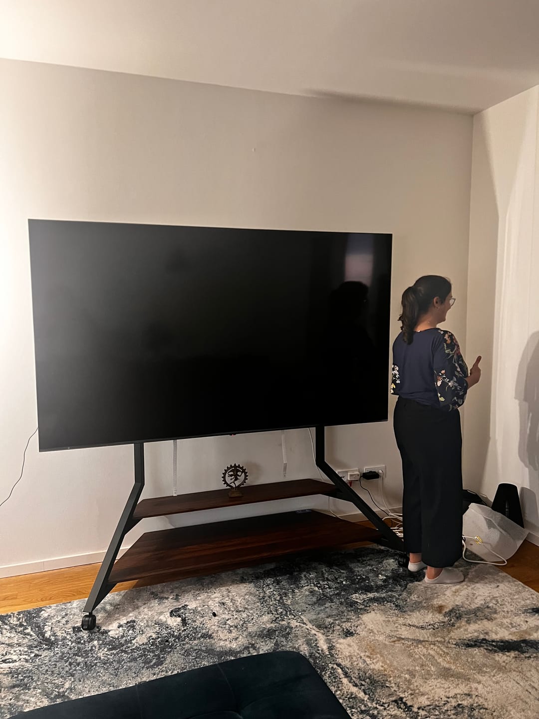 Customer photo review of Eiffel V2 FT100 Floor TV Stand With Wheels