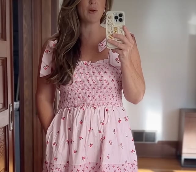 Customer photo review of Faye Soft Rose Maxi Dress