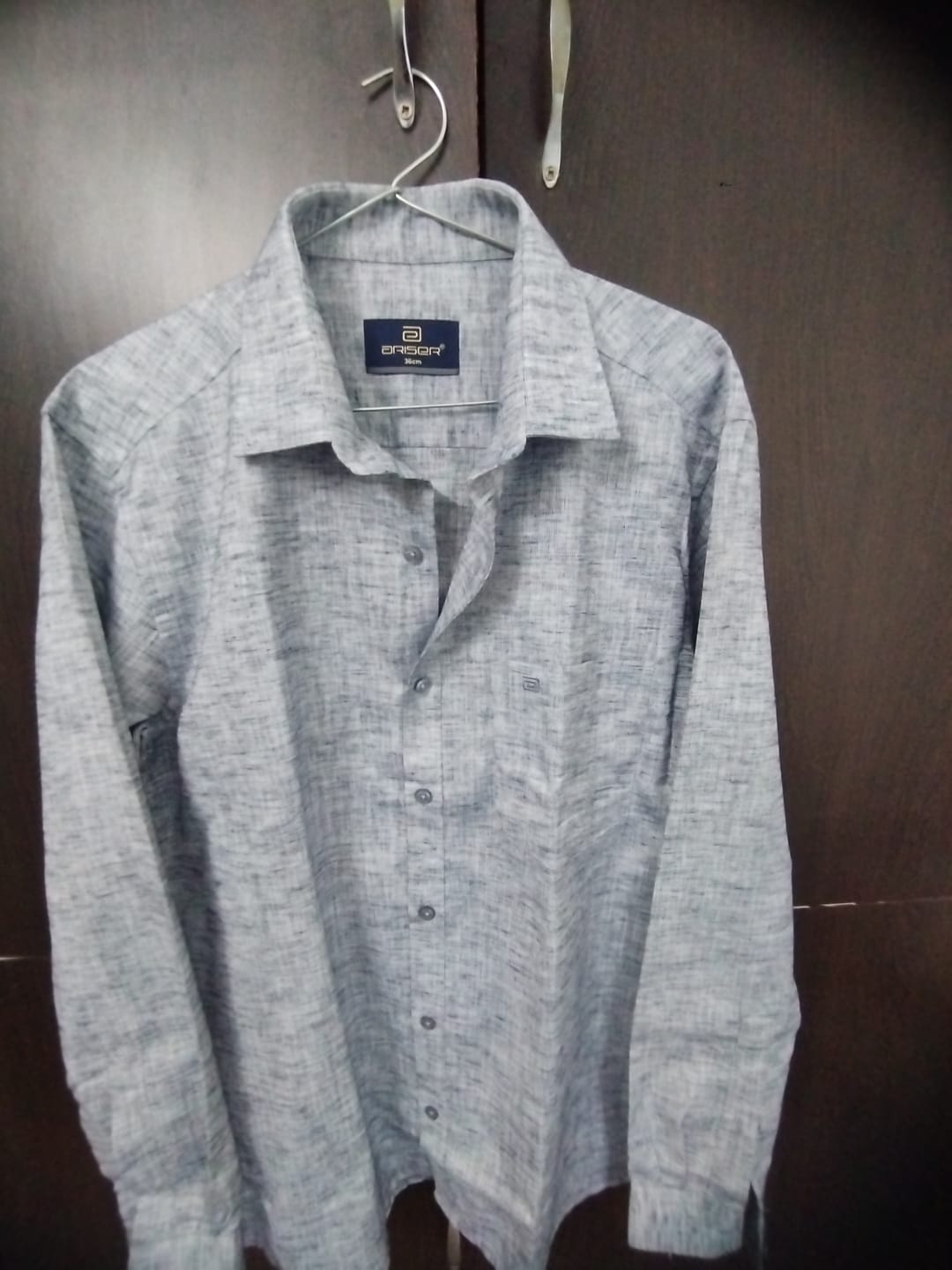 Customer photo review of Linen Feel - Charcoal Black Formal Shirts For Men | Ariser