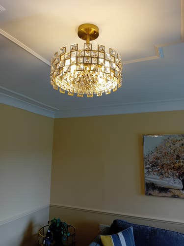 Customer photo review of Crystal Semi Flush Mount