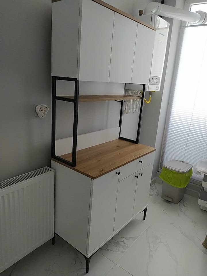 Customer photo review of Rani JE197 Çok Amaçlı Dolap 6 Kapaklı 1 Çekmeceli Kiler Mutfak Dolabı Sepet Ceviz - Beyaz