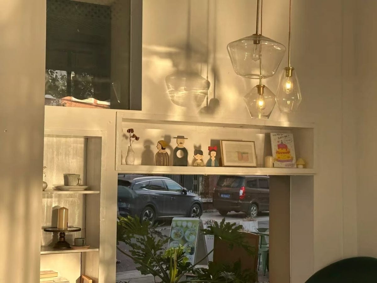 Customer photo review of Modern Minimalist Amber Glass Pendant Light
