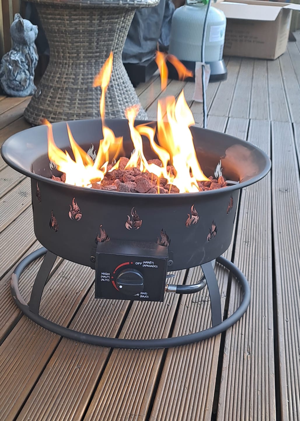 Customer photo review of Portable Outdoor Gas Fire Pit