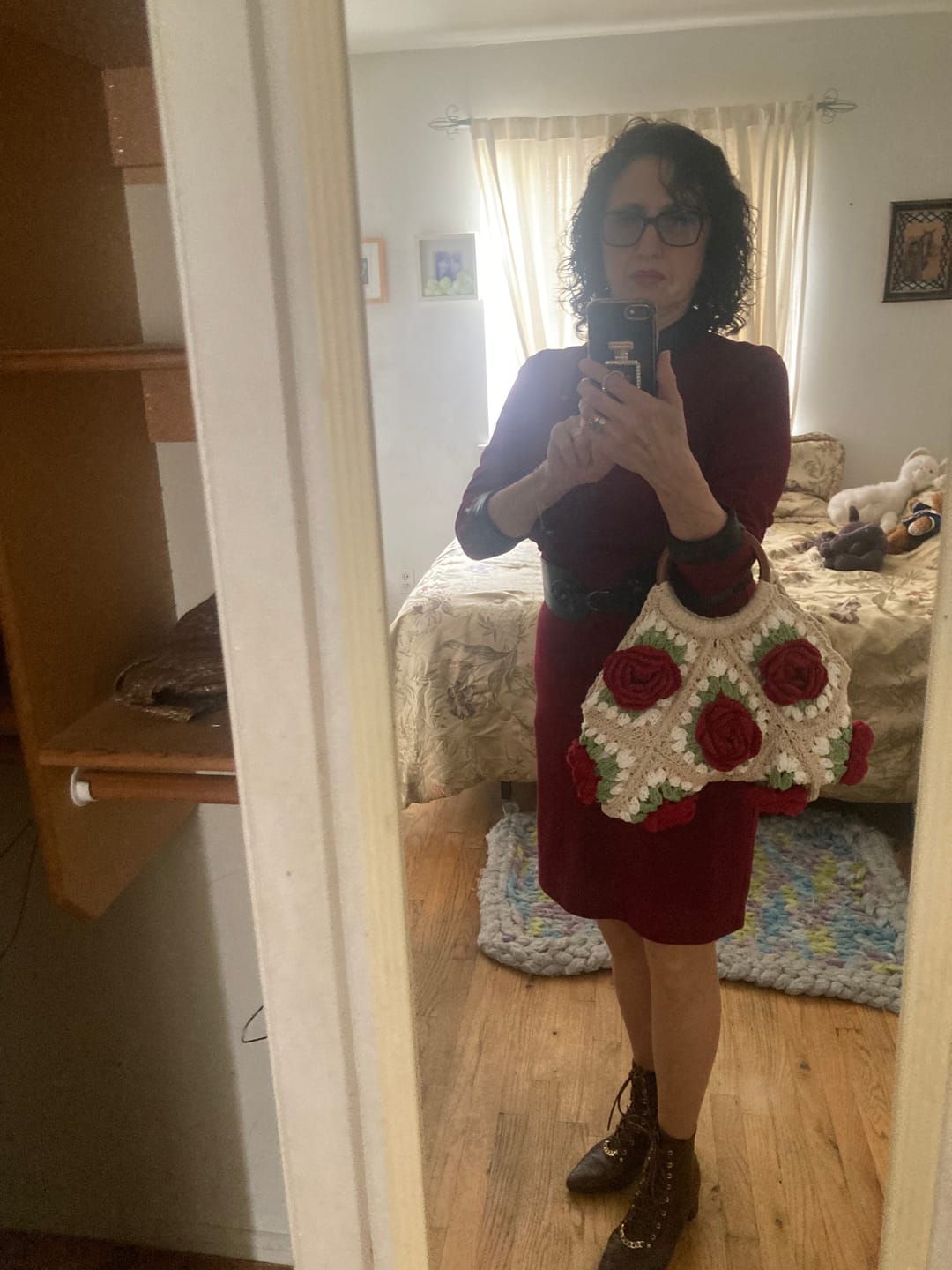 Customer photo review of 1980 Rose Handbag Crochet DIY KIT