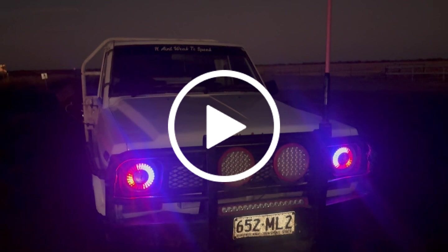 Customer video review of 7" 'Firewheel' LED Colour Chasing Headlights