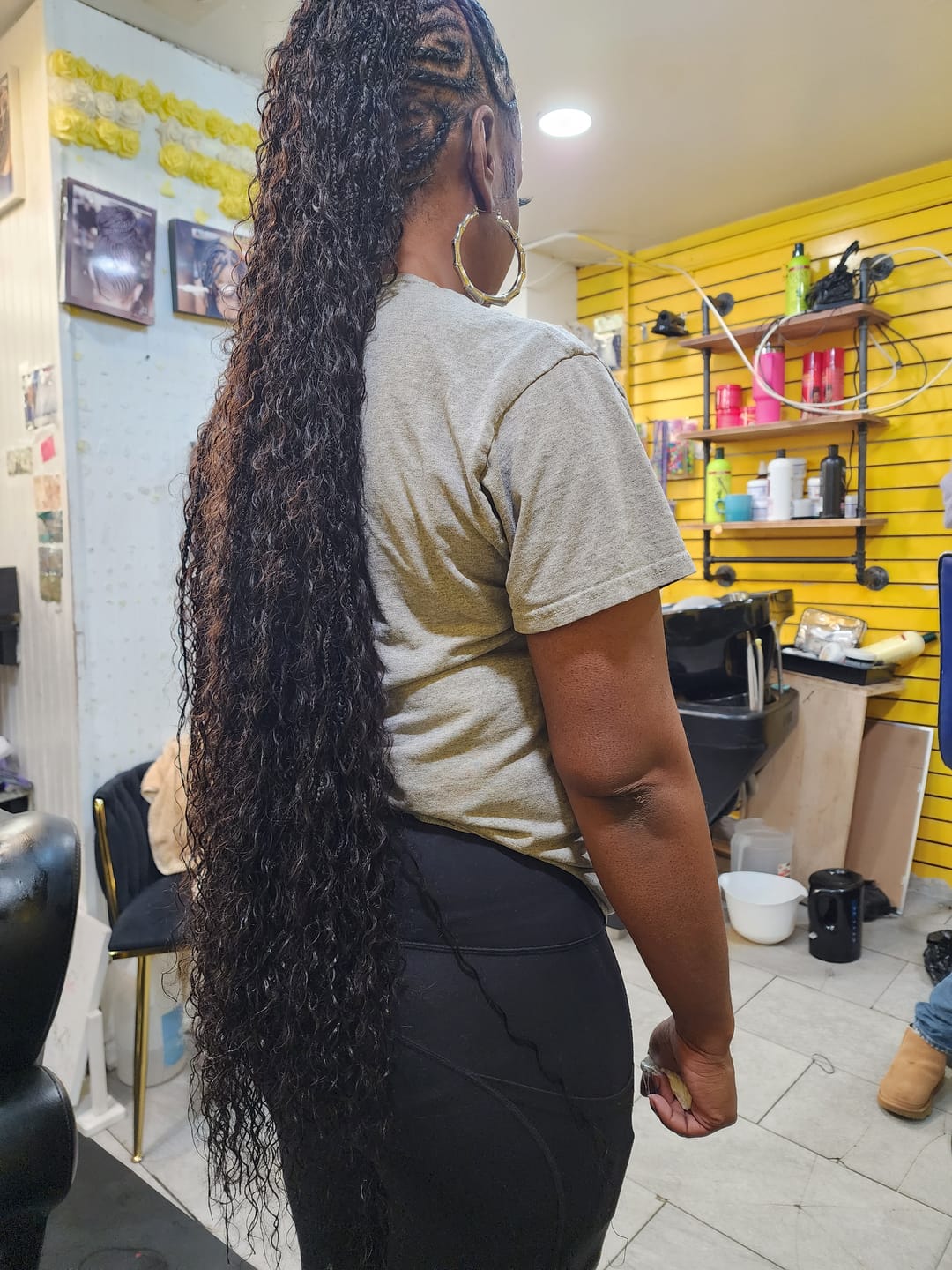 Customer photo review of Pre-Divided Double Drawn Burmese Water Wave Human Hair Bulk (100g Per Bundle)