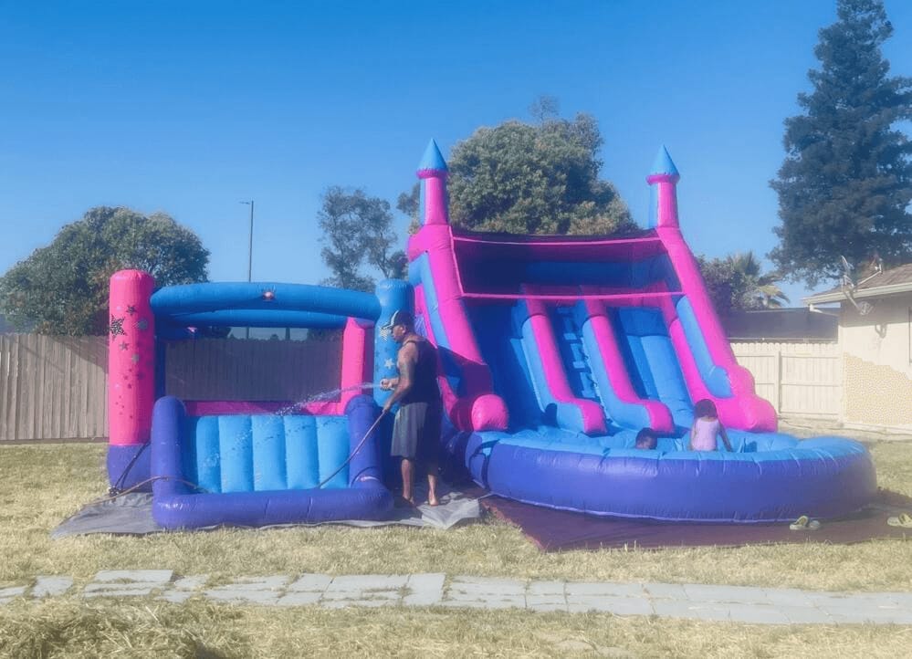 Customer photo review of Bouncinlife 21ft Double Water Slide Inflatable Large Pool for Adults