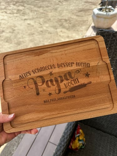 Customer photo review of Wenn Papa kocht - Schneidebrett
