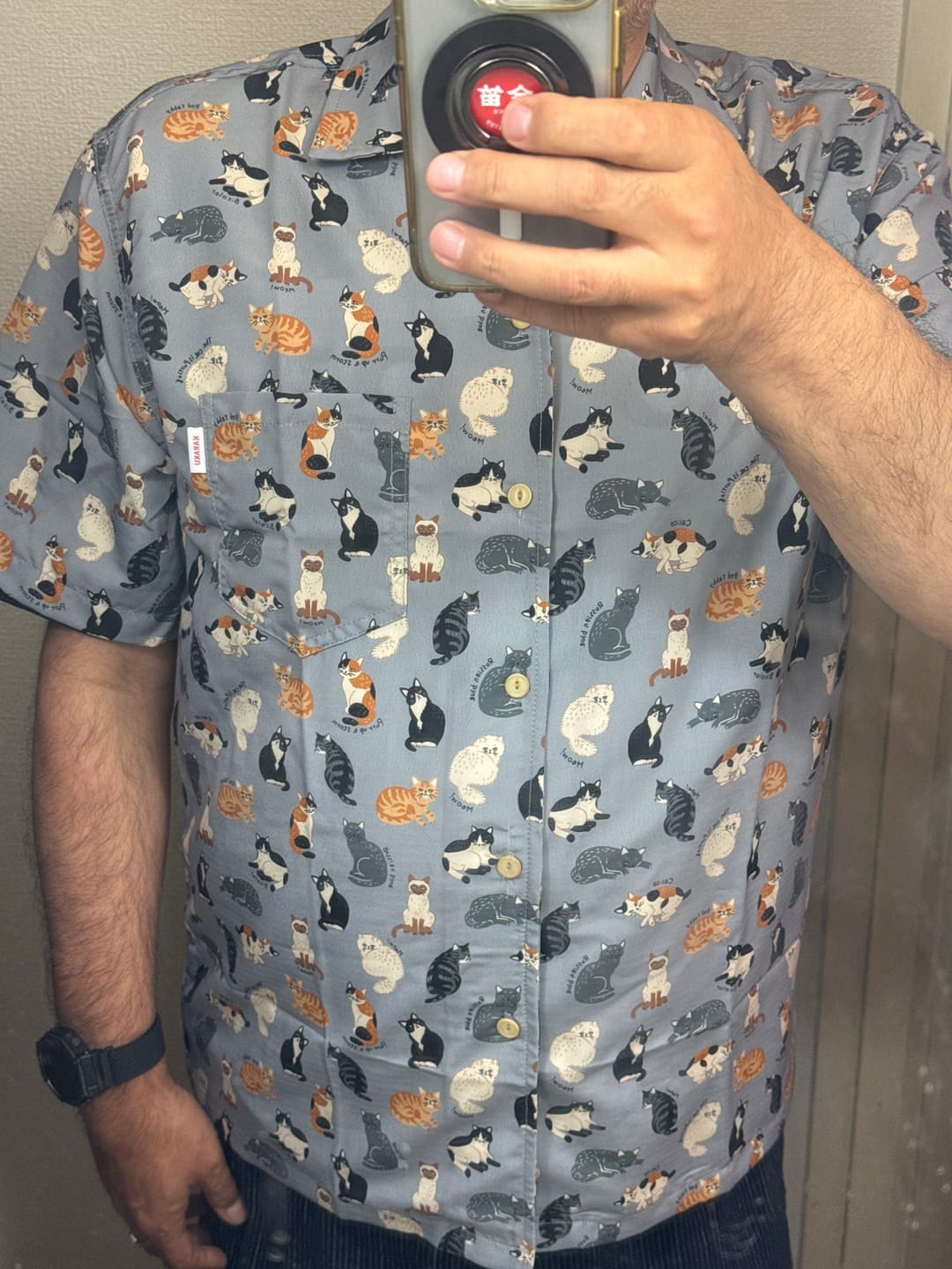 Customer photo review of 「ネコ図鑑」総柄プリントアロハシャツ