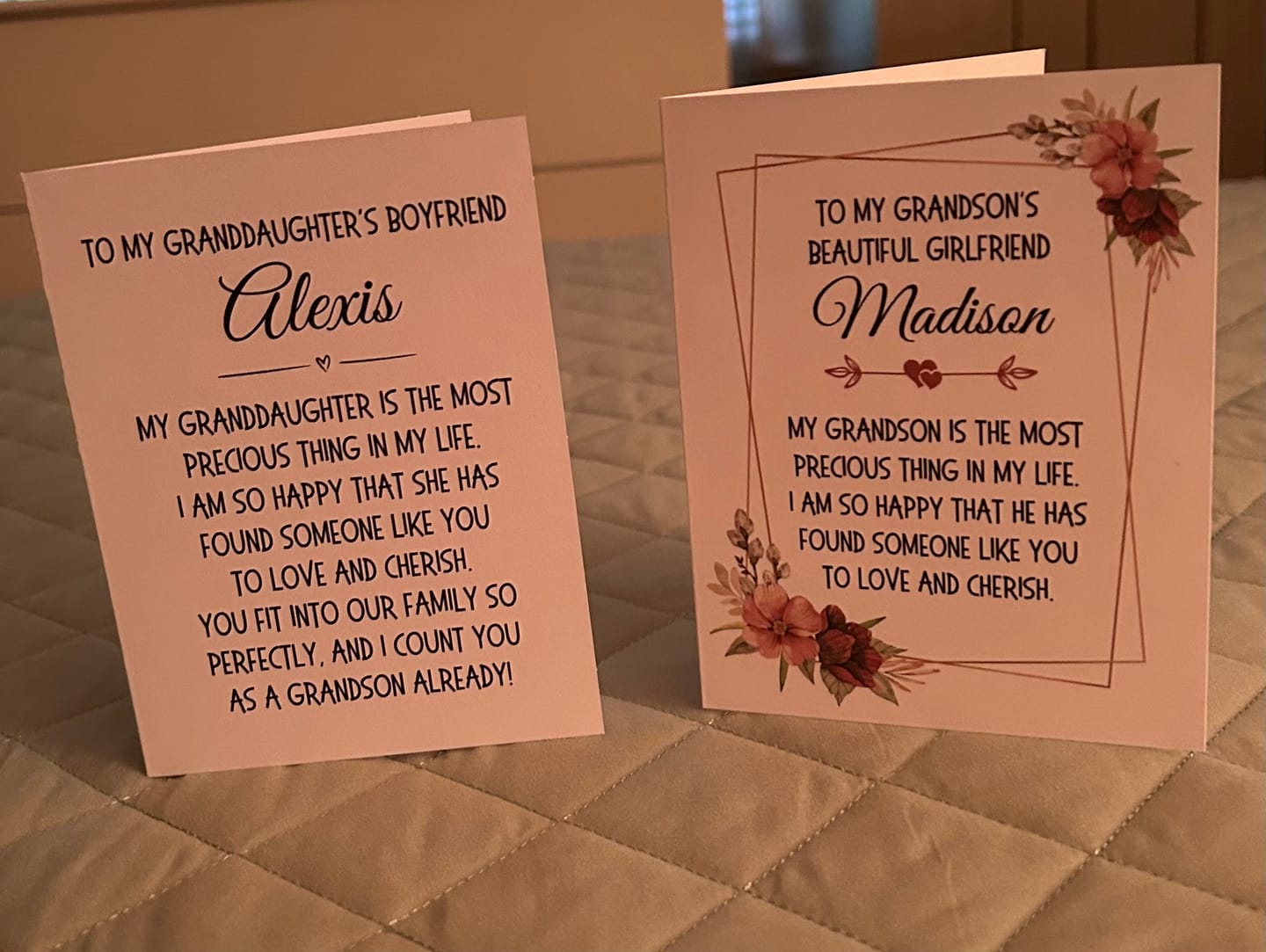 Customer photo review of Granddaughter's Boyfriend Greeting Card: My Granddaughter Is The Most Precious Thing...
