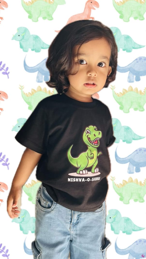 Customer photo review of Dino-O-Saurus Custom Kids Tee