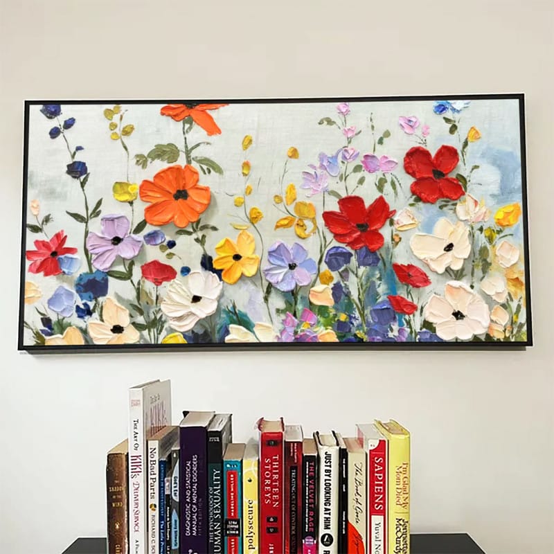 Customer photo review of Colorful Flower Textured Painting Canvas #FP006