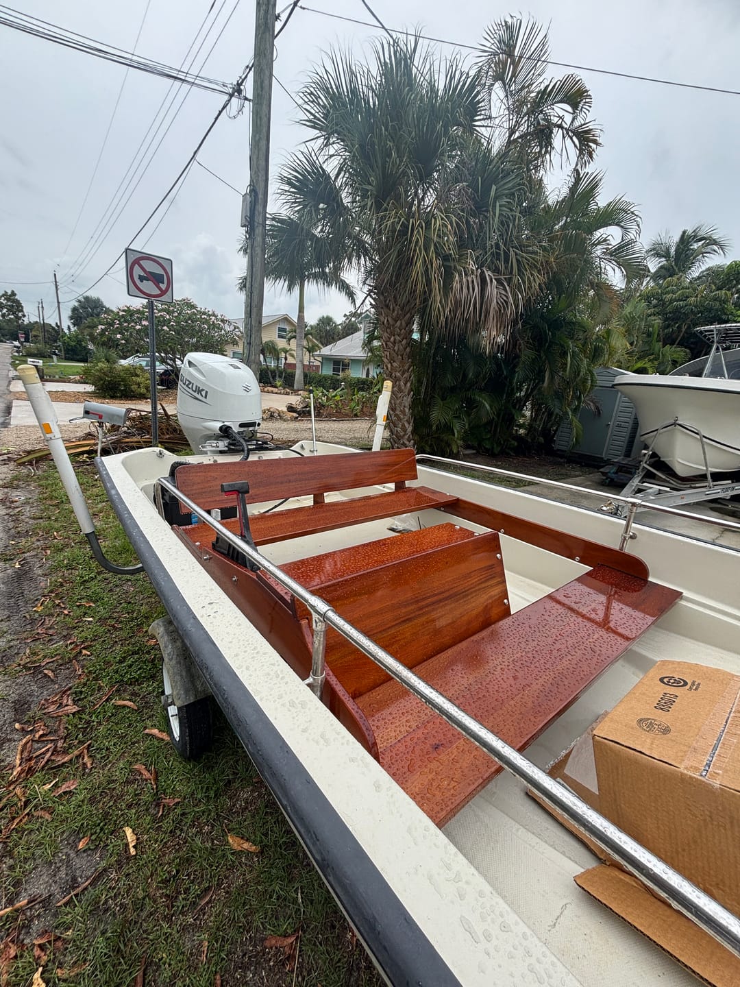 Customer photo review of Boston Whaler Mahogany Backrest With L-Brackets, Fits Classic 13' &15'
