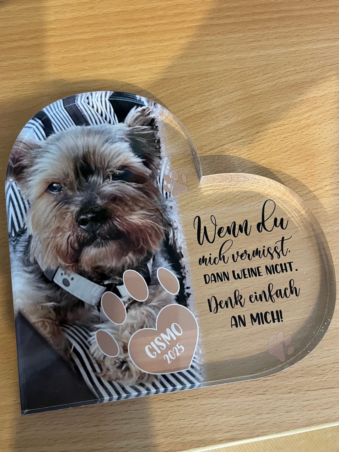 Customer photo review of Wenn du mich vermisst - Individuelles Glasherz
