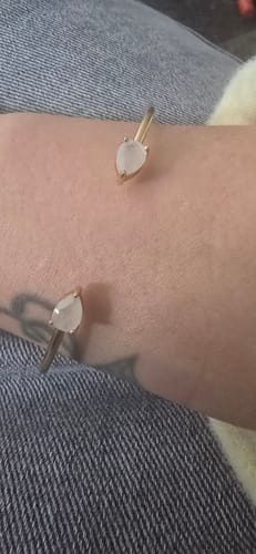 Customer photo review of Moonstone Teardrop Cuff Bangle Bracelet